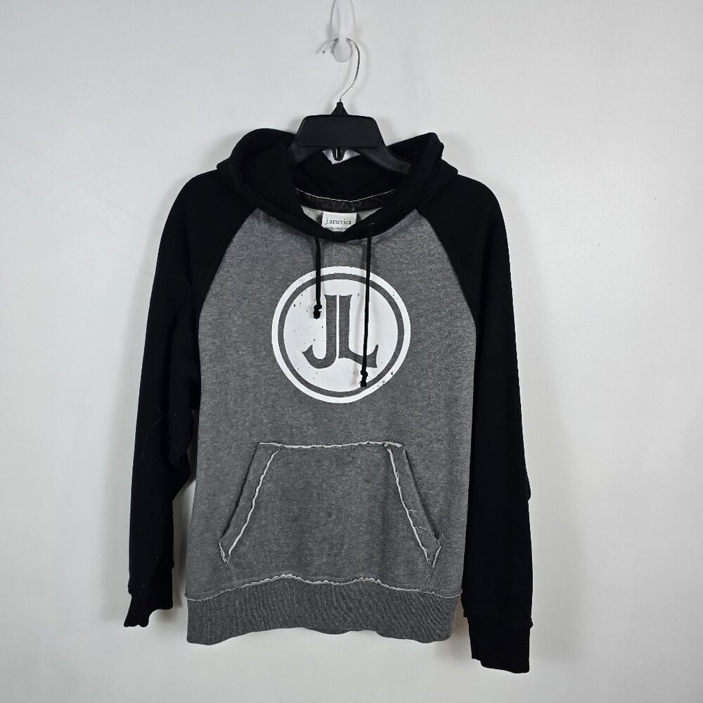 J. America Graphic Pullover Hoodie Gray Black Men's Small